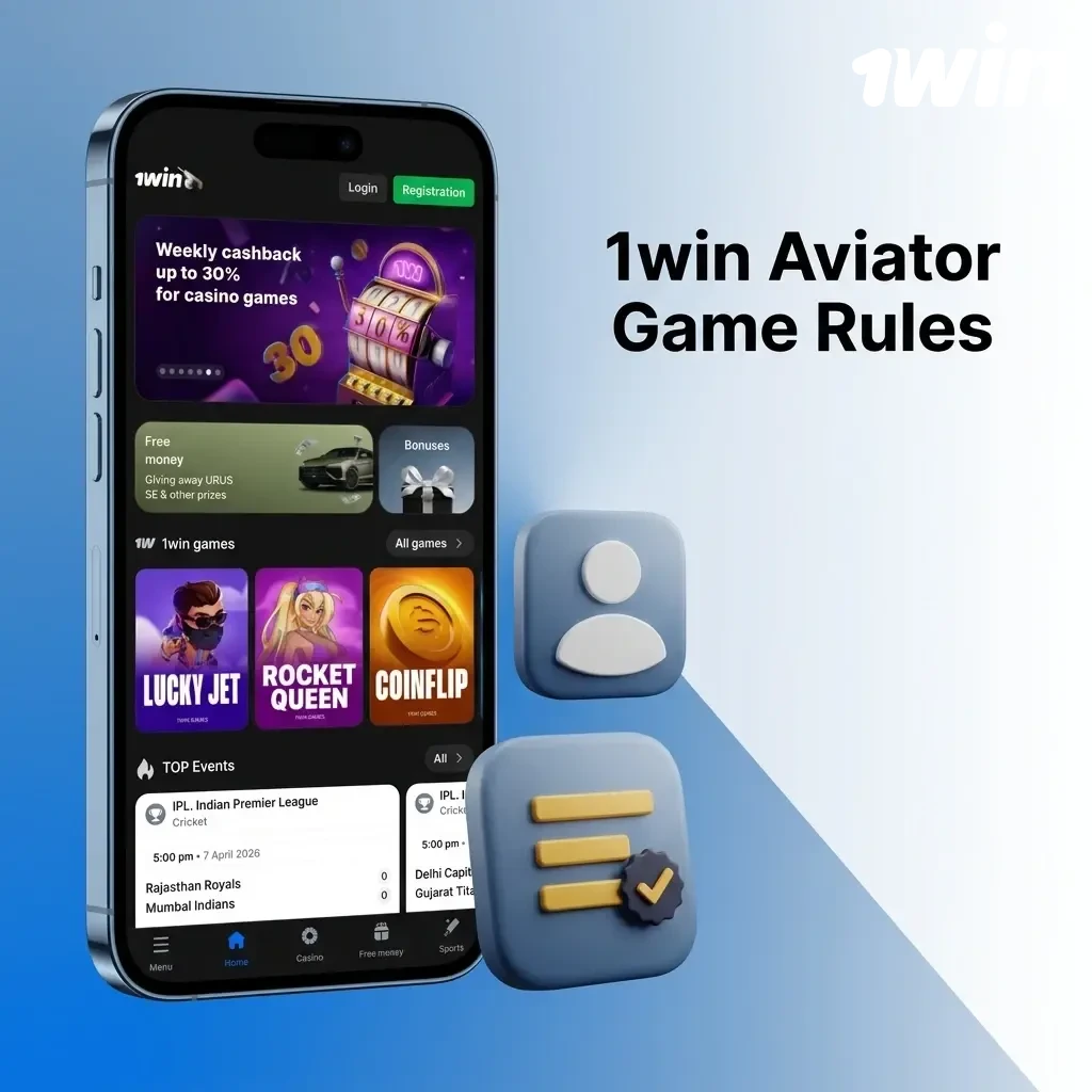 1win Aviator crash game rules showing multiplier mechanic, dual bets, and provably fair system by Spribe