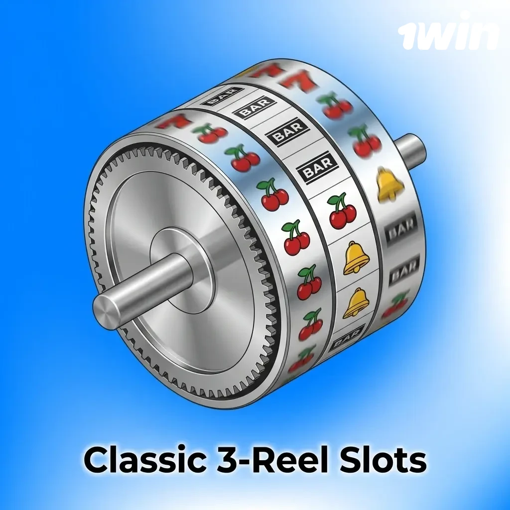 Classic 3-reel slot machines with traditional symbols like Lucky 7s and Fruit Cocktail available at 1win casino lobby
