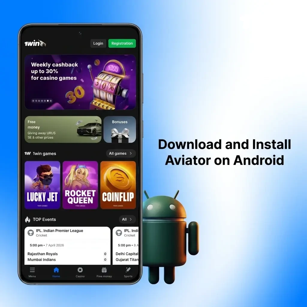 1win Aviator APK download and installation steps on Android device from official 1win website