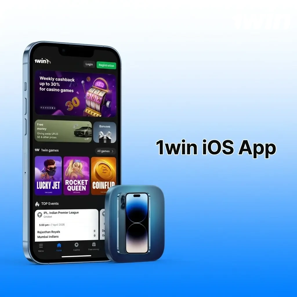 1win iOS app interface on iPhone and iPad showing sports betting and casino features available in Canada