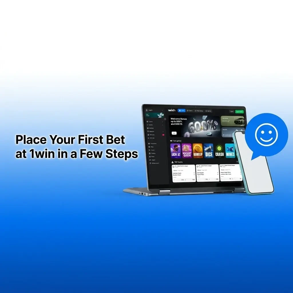 Step-by-step guide showing how to place your first sports bet at 1win sportsbook in Canada