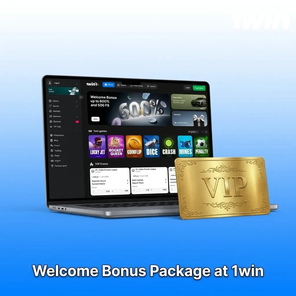 1win welcome bonus package table showing four deposits up to CAD 3,000 with 500% combined boost and x30 wagering