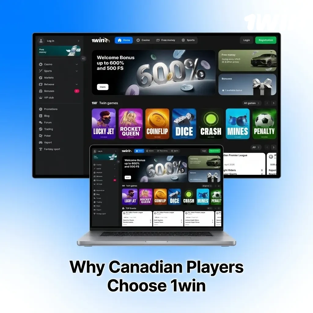 Canadian players using 1win for sports betting and casino games with mobile access, SSL security, and live betting features
