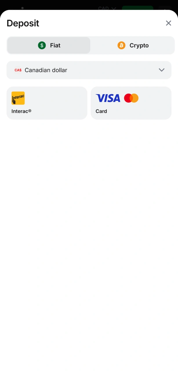 Make a deposit using your preferred Canadian payment method to fund your 1win wallet.